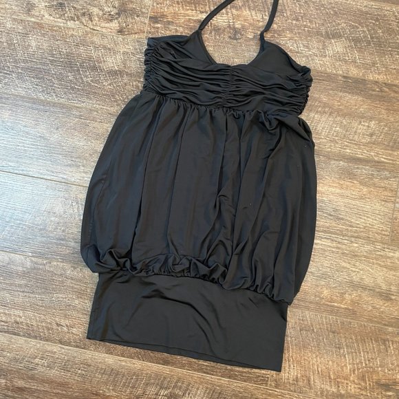 BCBGeneration XS Black Mini Bubble Halter Dress - Picture 3 of 4